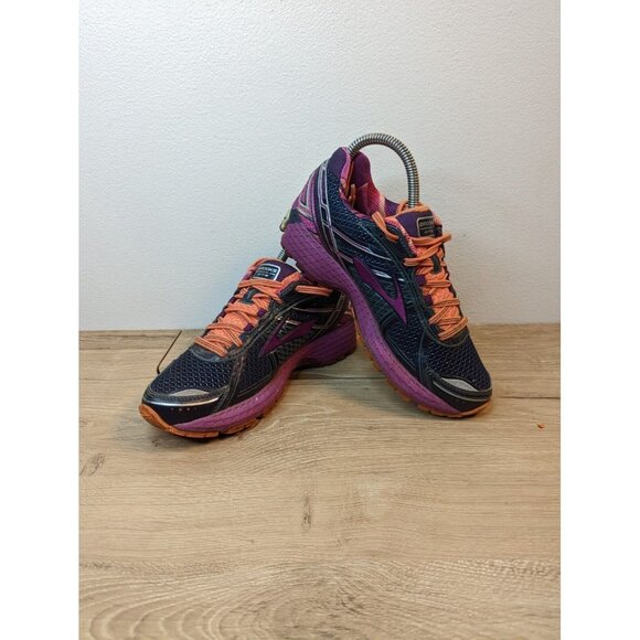 Brooks Adrenaline GTS 15 Womens US 7 EUR 38 Navy Purple Orange Running Shoes - Picture 1 of 9